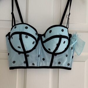 Charlotte russe Polka Dot Mesh Bustier
